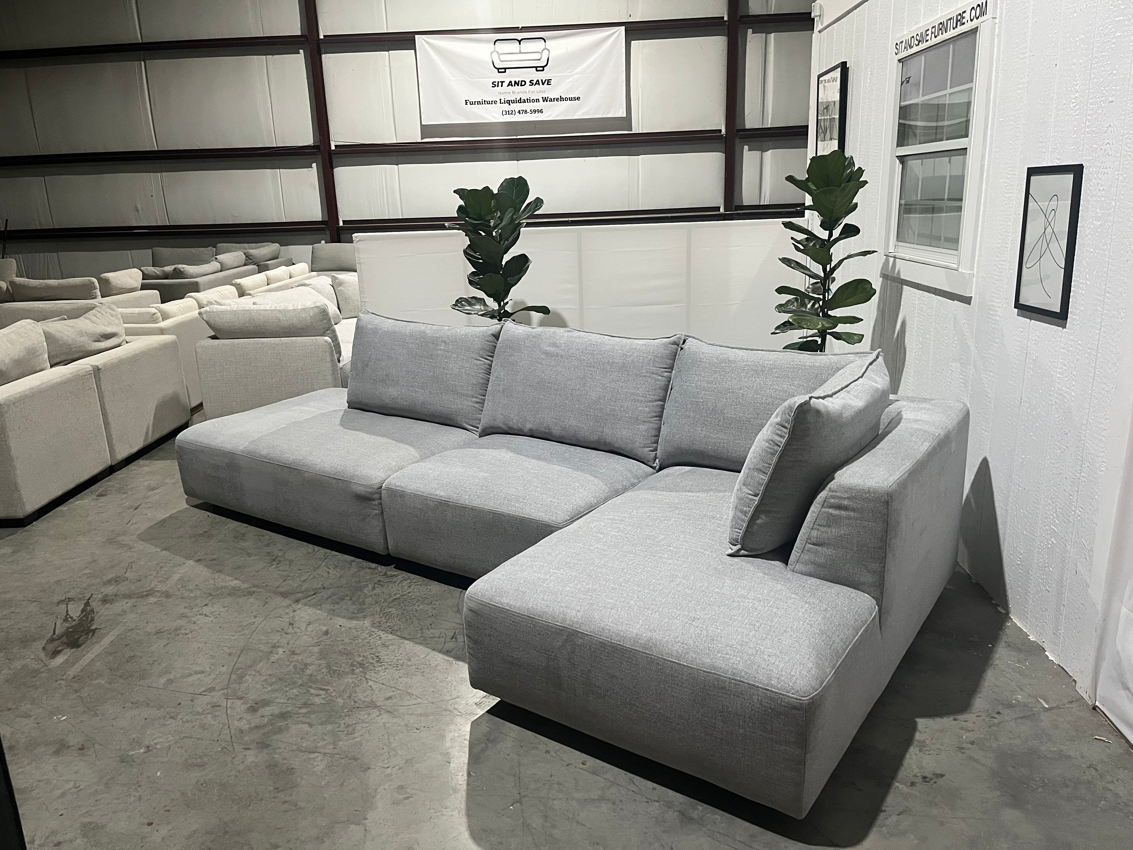 NEW OPEN BOX - Modern Gray Sectional