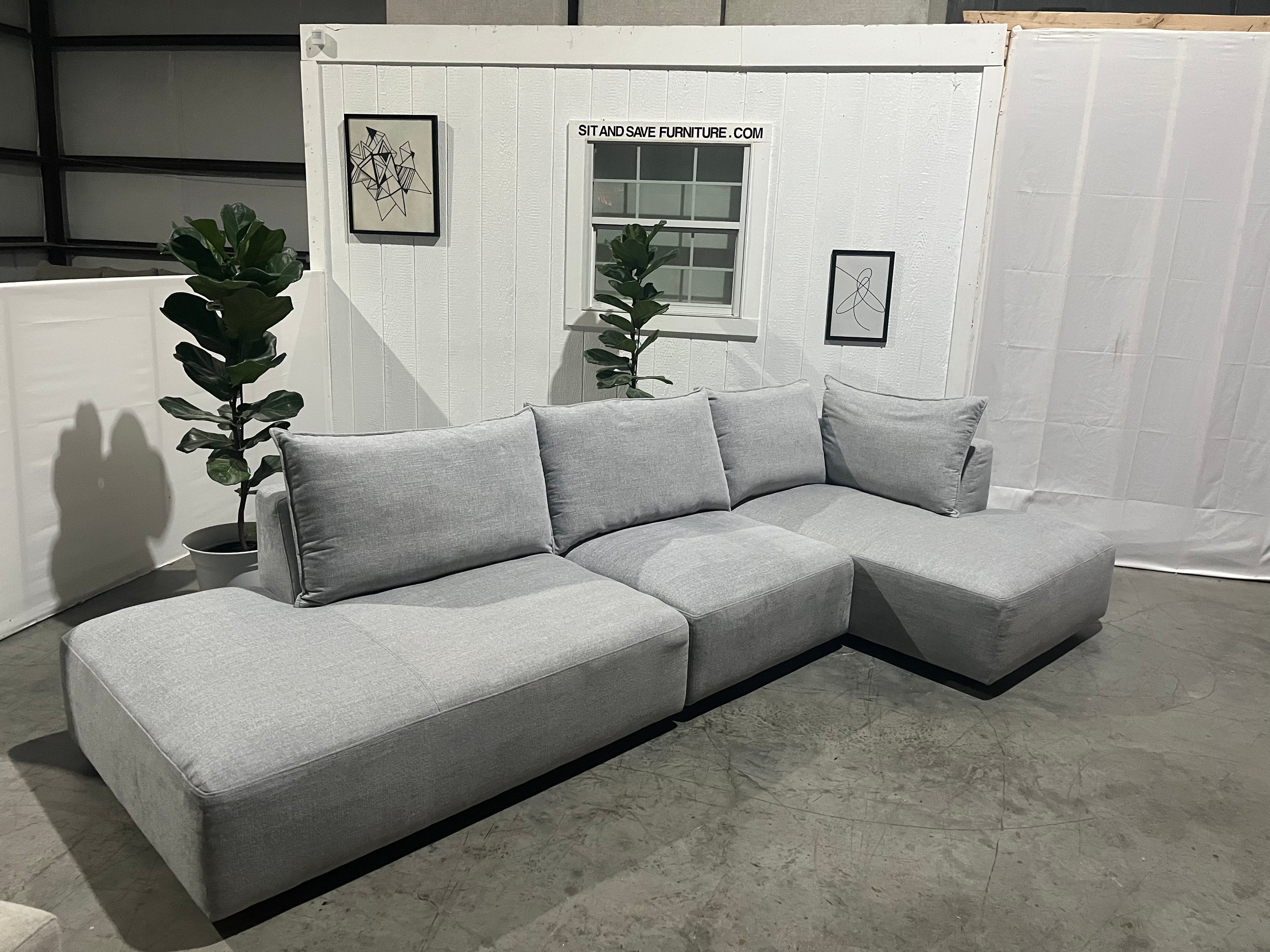 NEW OPEN BOX - Modern Gray Sectional