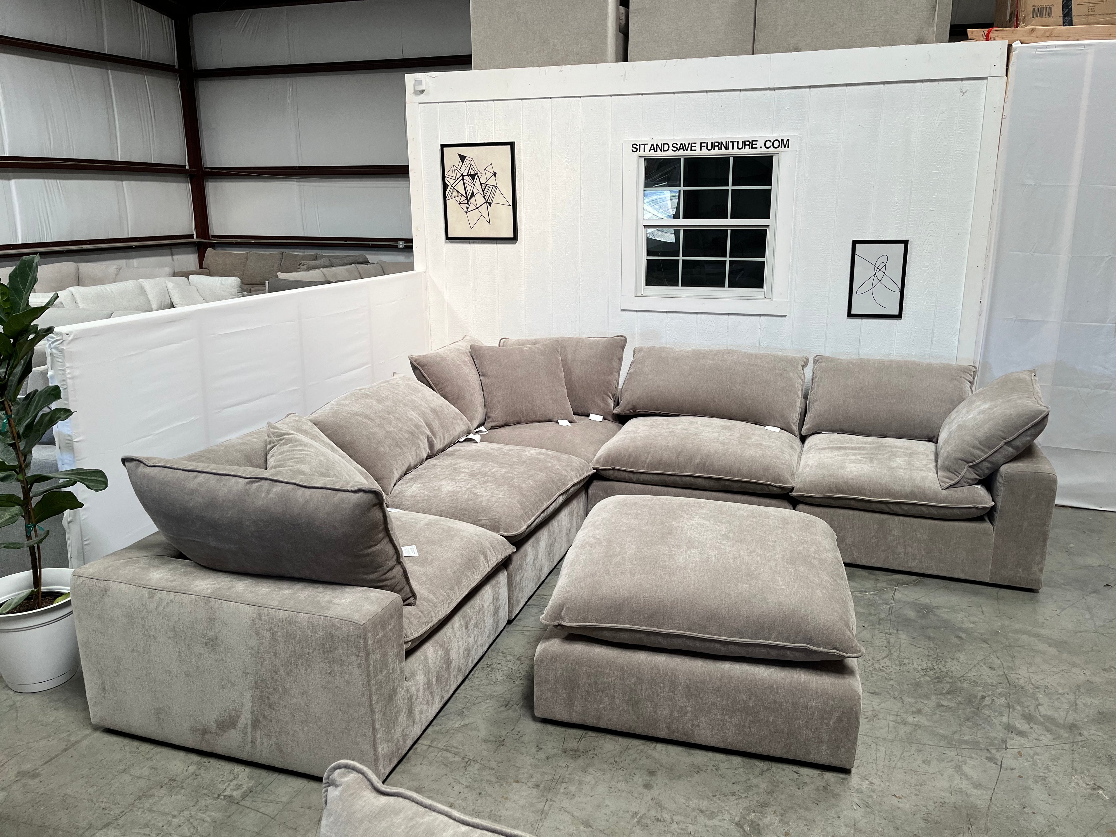 NEW OUT OF BOX- Gray Cloud Sectional