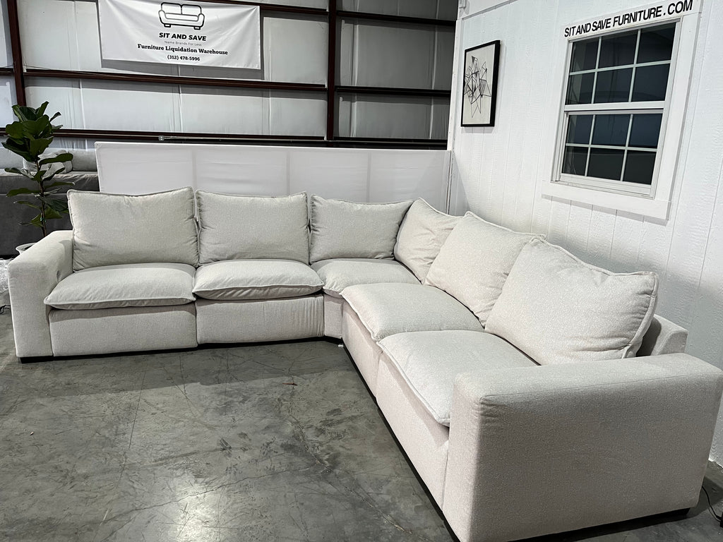 NEW OUT OF BOX - White Reclining Cloud Couch