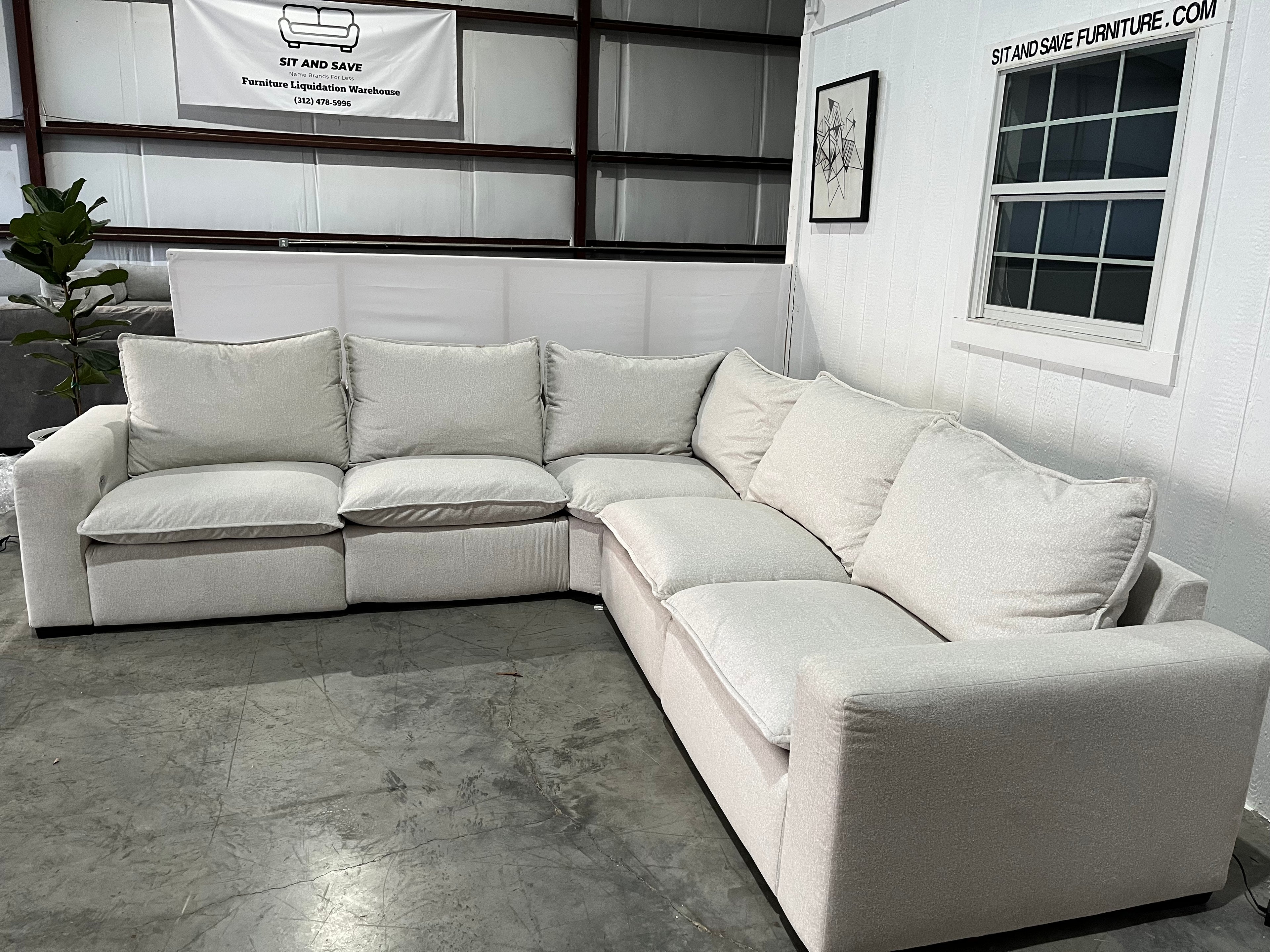NEW OUT OF BOX - White Reclining Cloud Couch